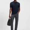 Delaware slim-fit trousers in patterned stretch cotton Delaware slim-fit trousers in patterned stretch cotton