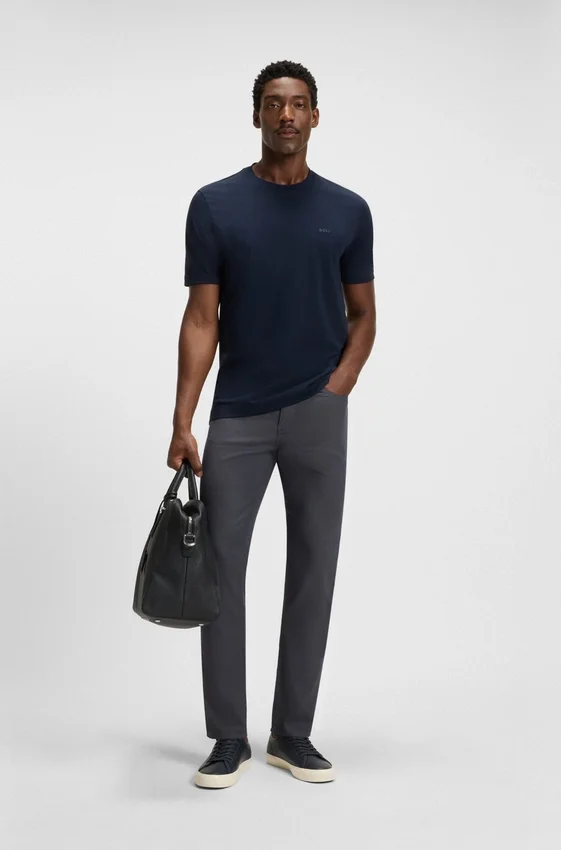 Delaware slim-fit trousers in patterned stretch cotton Delaware slim-fit trousers in patterned stretch cotton
