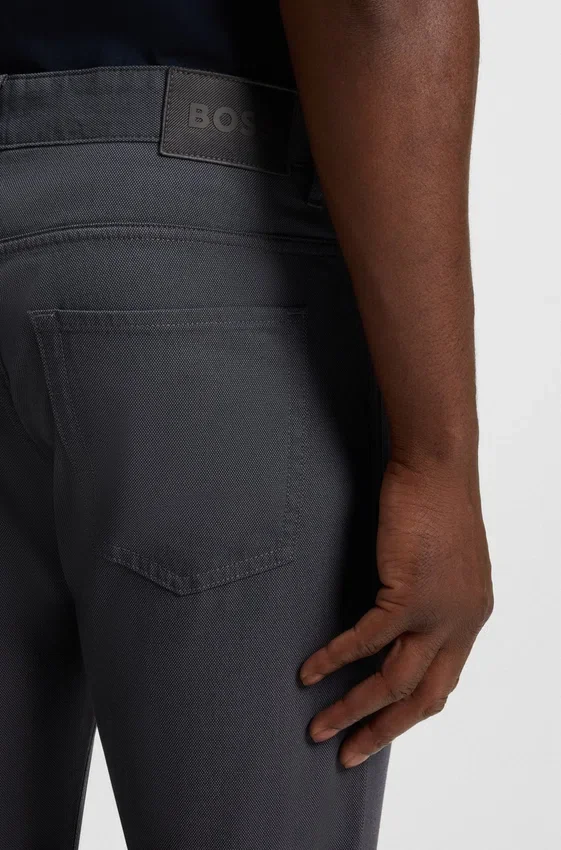 Delaware slim-fit trousers in patterned stretch cotton Delaware slim-fit trousers in patterned stretch cotton