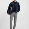 Delaware slim-fit trousers in wrinkle-resistant dobby
