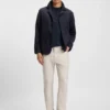 Delaware slim-fit trousers in wrinkle-resistant dobby