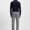 Delaware slim-fit trousers in wrinkle-resistant dobby