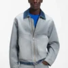 Denim jacket with inside-out styling Denim jacket with inside-out styling