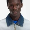 Denim jacket with inside-out styling Denim jacket with inside-out styling