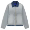 Denim jacket with inside-out styling Denim jacket with inside-out styling