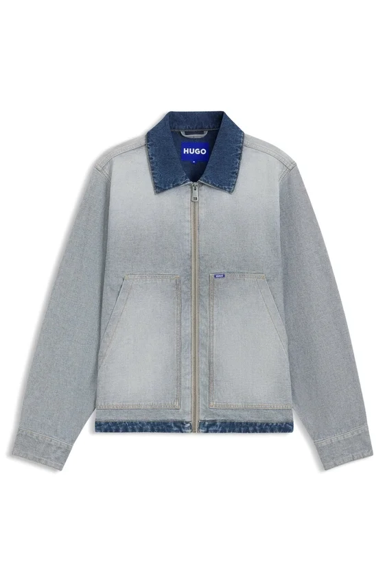 Denim jacket with inside-out styling Denim jacket with inside-out styling