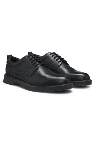 Derby shoes in leather with perforated monograms
