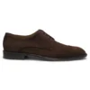 Derby shoes in suede with cap toe