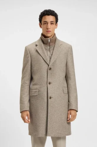 Detachable-inner coat in a slim fit