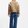 Detachable-sleeve jacket in faux shearling