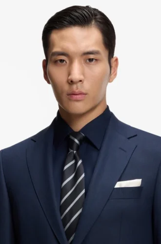 Diagonal-stripe tie in a silk blend
