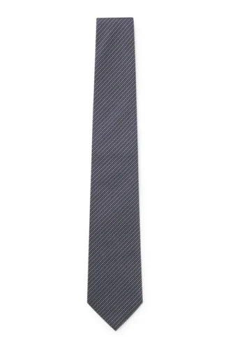 Diagonal-stripe tie in Italian-made silk jacquard