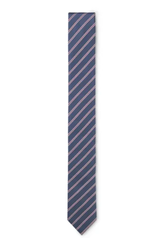 Diagonal-stripe tie in silk