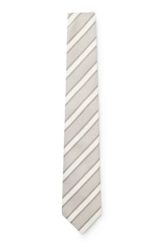 Diagonal-stripe tie in silk