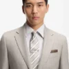 Diagonal-stripe tie in silk