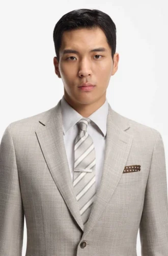 Diagonal-stripe tie in silk
