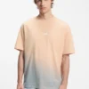 Dip-dyed logo T-shirt in cotton jersey