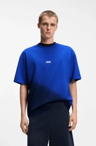 Dip-dyed logo T-shirt in cotton jersey
