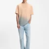 Dip-dyed logo T-shirt in cotton jersey