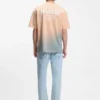 Dip-dyed logo T-shirt in cotton jersey
