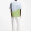 Dip-dyed logo T-shirt in cotton jersey
