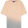 Dip-dyed logo T-shirt in cotton jersey