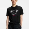 Dobermann-print T-shirt in cotton jersey