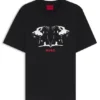 Dobermann-print T-shirt in cotton jersey