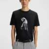 Dog-artwork T-shirt in cotton jersey