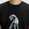 Dog-artwork T-shirt in cotton jersey