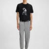 Dog-artwork T-shirt in cotton jersey