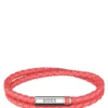 Double-braided cuff with magnetic logo closure