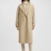 Double-breasted coat in virgin wool and cashmere