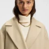 Double-breasted coat in virgin wool and cashmere