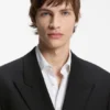 Double-breasted suit jacket in wool-blend twill Double-breasted suit jacket in wool-blend twill