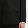 Double-breasted suit jacket in wool-blend twill Double-breasted suit jacket in wool-blend twill