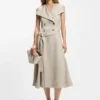 Double-breasted wrap dress in a herringbone linen blend Double-breasted wrap dress in a herringbone linen blend