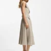 Double-breasted wrap dress in a herringbone linen blend Double-breasted wrap dress in a herringbone linen blend