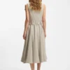 Double-breasted wrap dress in a herringbone linen blend Double-breasted wrap dress in a herringbone linen blend