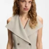 Double-breasted wrap dress in a herringbone linen blend Double-breasted wrap dress in a herringbone linen blend