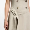 Double-breasted wrap dress in a herringbone linen blend Double-breasted wrap dress in a herringbone linen blend