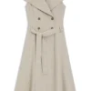 Double-breasted wrap dress in a herringbone linen blend Double-breasted wrap dress in a herringbone linen blend