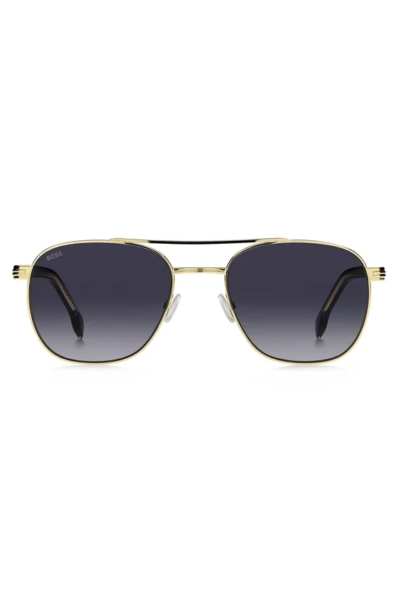 Double-bridge sunglasses in black and gold tones Double-bridge sunglasses in black and gold tones