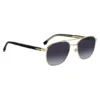 Double-bridge sunglasses in black and gold tones Double-bridge sunglasses in black and gold tones