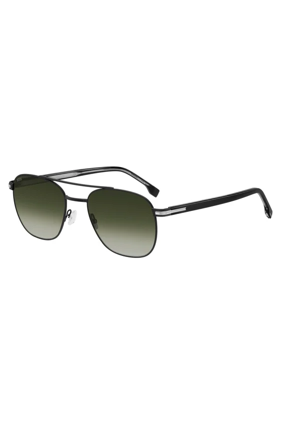 Double-bridge sunglasses in black steel Double-bridge sunglasses in black steel