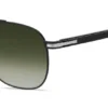 Double-bridge sunglasses in black steel Double-bridge sunglasses in black steel