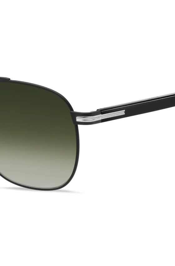 Double-bridge sunglasses in black steel Double-bridge sunglasses in black steel
