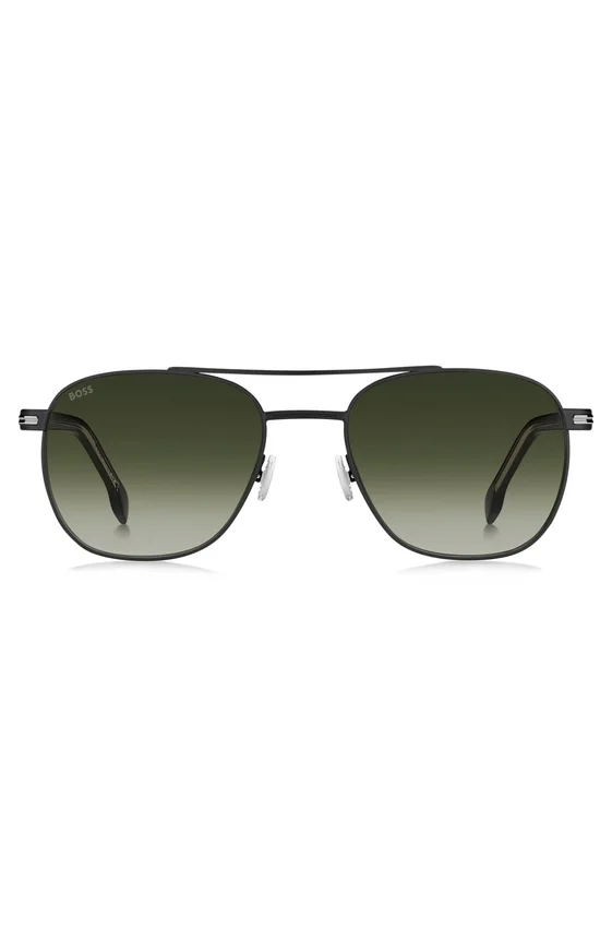 Double-bridge sunglasses in black steel Double-bridge sunglasses in black steel
