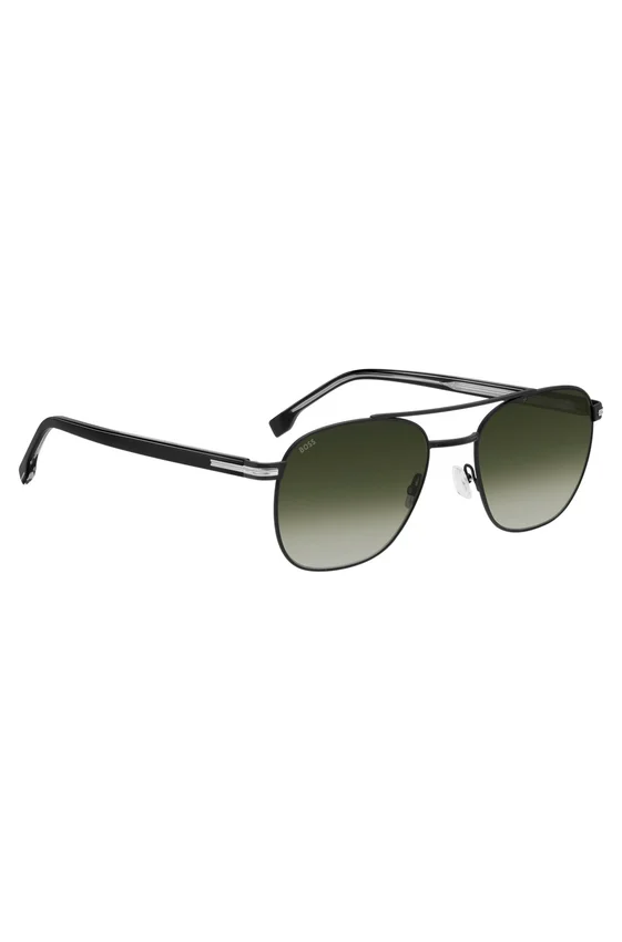 Double-bridge sunglasses in black steel Double-bridge sunglasses in black steel