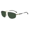 Double-bridge sunglasses in black with gold-tone trims Double-bridge sunglasses in black with gold-tone trims